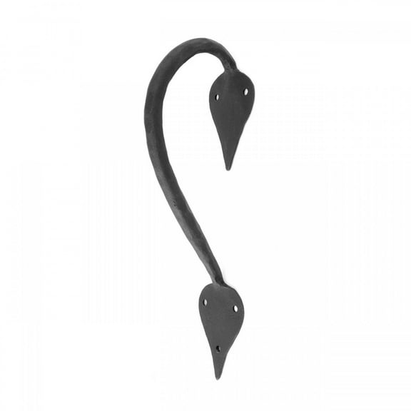 9" in. Unique Inverted Spade Black Cast Iron Door Handle Pull Reversible Design Renovators Supply