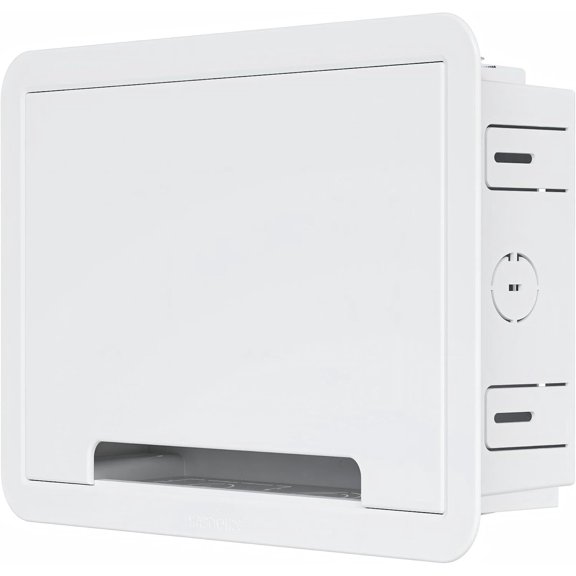 9'' in-Wall Media Box & Recessed Outlet Box with Cable Management - Structured Media Enclosure Compatible with Streaming Media Players - WiFi Friendly Design