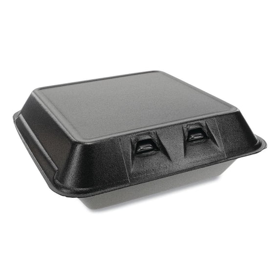 9 in. x 9.13 in. x 3.25 in. Large Black Smart Lock Foam Hinged Containers (150-Carton)