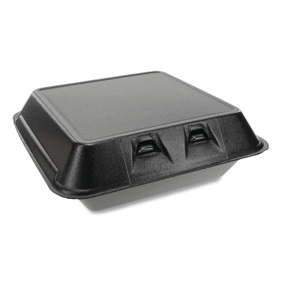 9 in. x 9.13 in. x 3.25 in. Large Black Smart Lock Foam Hinged Containers (150-Carton)