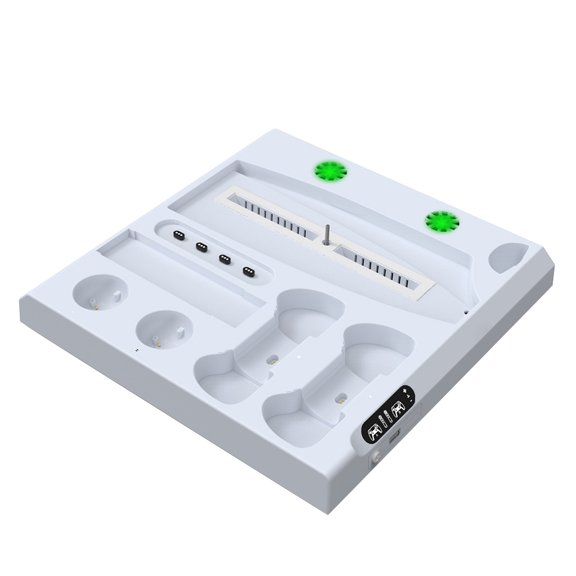 9 in1 Cooling Station Charging Station for Console, Stand Cooling Fan Game Storage Slots