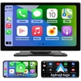 thumbnail image 1 of 9 inch 1080P Screen Wireless Apple Carplay Android Auto, Portable Car Radio Receiver Compatible with Bluetooth, GPS Navigation Siri Voice Control, 1 of 7