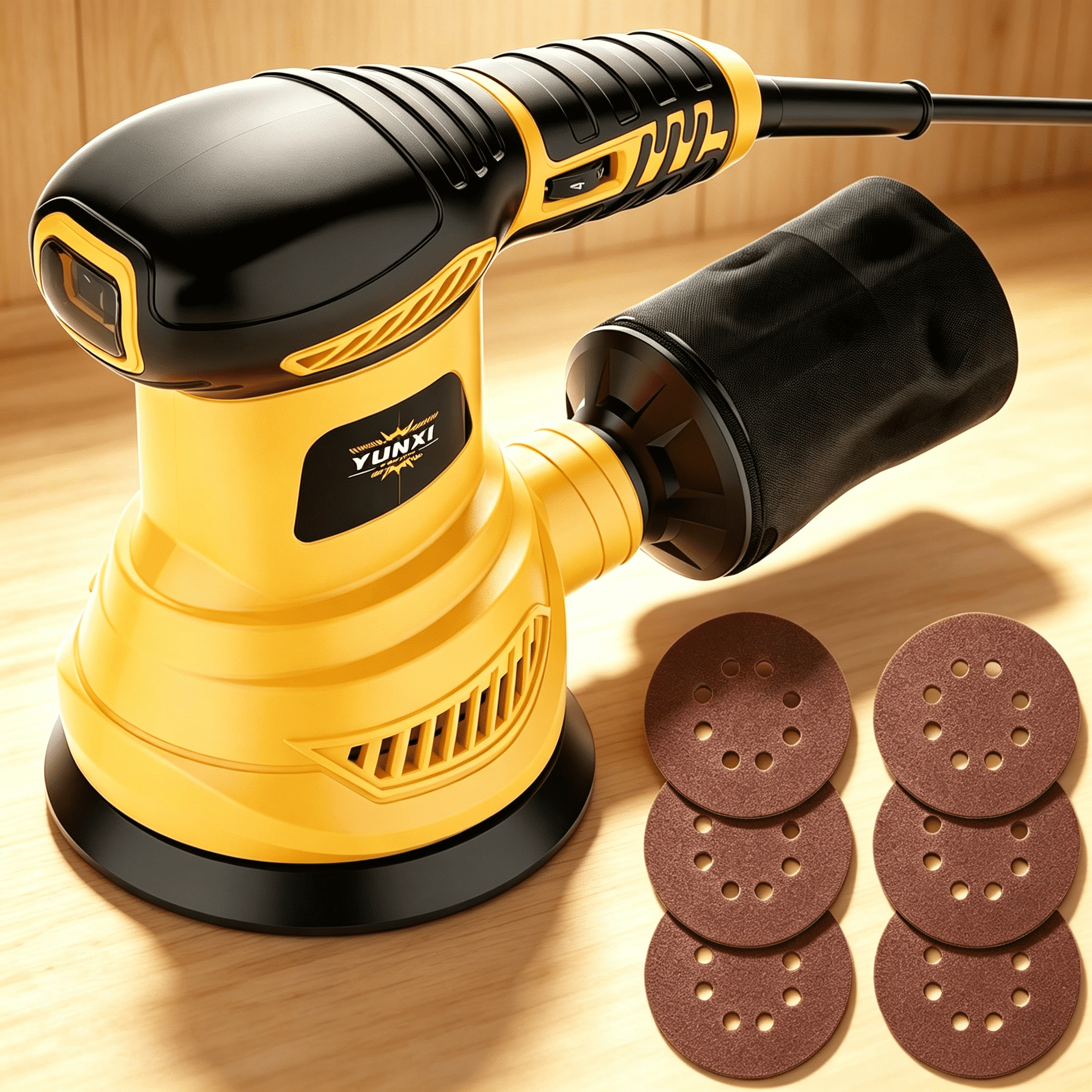 Corded Orbital Handheld Sander: Multi speed electric palm sander with dust collection box, compact design ideal for sanding and paint removal in tight spaces