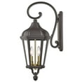 thumbnail image 1 of 9 inch 2 Light Bronze Outdoor Wall Lantern with Clear Glass Shade backed with Cast Aluminum material for patio, front porch, entryway and more, 1 of 6