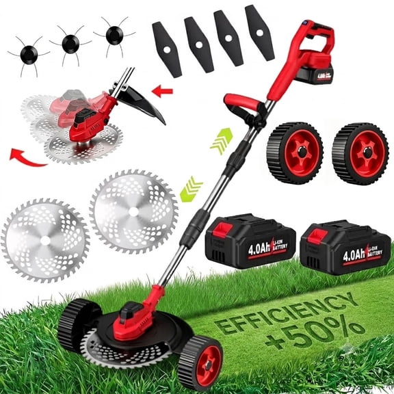 9 inch 21V Cordless Electric Weed Eater, Battery Powered Weed Wacker & Lightweight Grass Trimmer with 4.0Ah Battery and Charger for Trimming and Edging