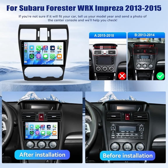 9-inch 4+64G Car Stereo Radio for Subaru Forester, WRX, Impreza 2013-2015Base Mid High Trim LevelsPlayer Fit for Carplay Android Auto GPS Navigation Android 15 SWC WiFi Bluetooth Backup Camera