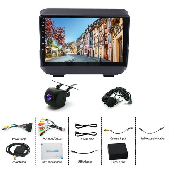 9-inch Android 13 Car Stereo Radio GPS Navigation Head Unit 2+64G for Wrangler JL 2018-2019 Support Carplay Android Auto Bluetooth WiFi DSP FM/RDS Radio Car Player