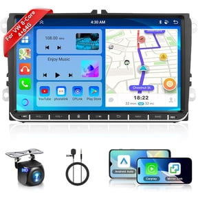 9-inch Android 15 4+64G Car Stereo GPS Navigation for VW Golf MK5/V 2003-2009 SEAT Altea 2004-2015 Skoda Fabia 2007-2013 and MoreBase Mid High Trim Levelswith Carplay Android Auto WiFi Bluetooth