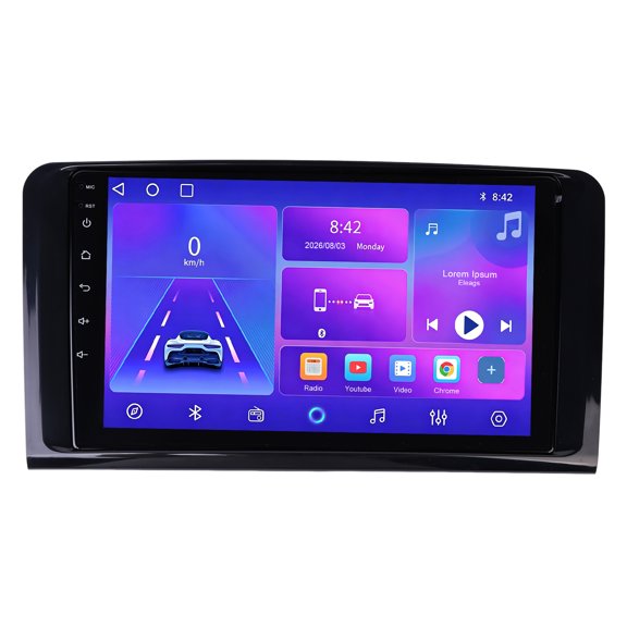 9-inch Android 15 Car Stereo Radio 2+64G GPS Navigation Head Unit Bluetooth WiFi SWC Car Player with Carplay and Android Auto for Mercedes-Benz ML-Class W164 2005-2009 High Trim