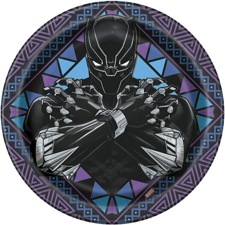 9 inch Black Panther Round Dinner Plates (8 Pack) - Party Supplies Decoration