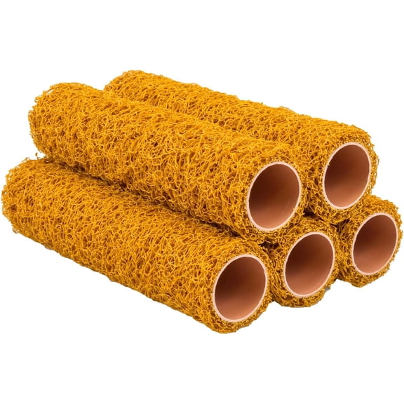 9 inch Brown Textured Paint Roller Set, Small Texture Roller Paint Roller Covers Fits All Flat Surfaces, Painting Walls Popcorn Ceiling, Home Improvement Paint Supplies5 Pack