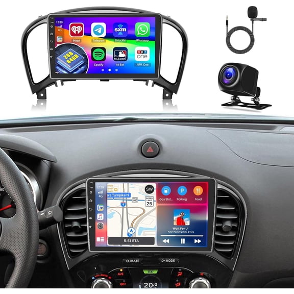 9-inch Car Radio Stereo Android 15 Car Player FM/RDS Radio for Nissan Juke 2011-2016 GPS Navigation Head Unit SWC Fit for Carplay and Android Auto WiFi Bluetooth 2+64G Quad Core