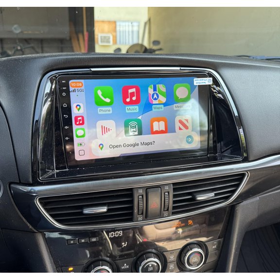 9-inch Car Stereo Radio 4+64G Quad Core Android 15 GPS Navi Head Unit with Carplay and Android Auto WiFi Bluetooth SWC DSP FM/AM Radio Car Player for Mazda 6 GL GJ 2012-2017