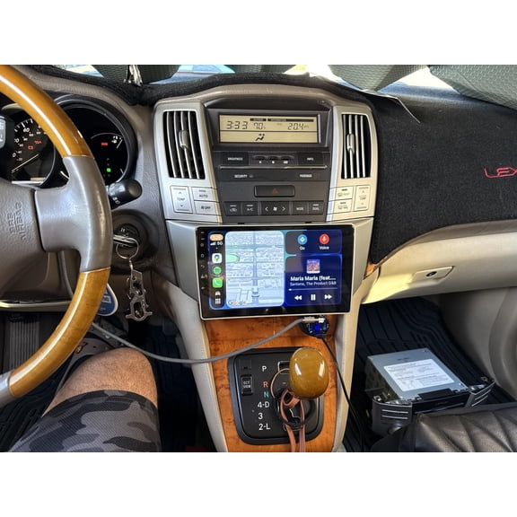 9-inch Car Stereo Radio Android 15 GPS Navigation Head Unit 4+64G with Carplay and Android Auto WiFi Bluetooth SWC DSP FM/RDS Car Player for Lexus RX300 RX330 RX350 RX400H 2003-2009