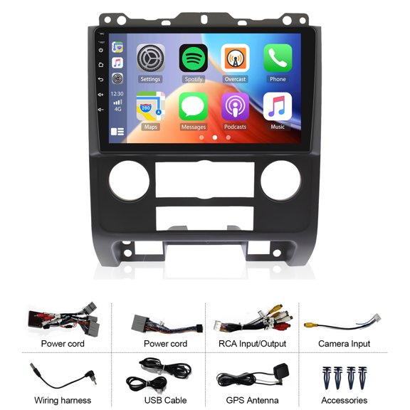 9-inch Car Stereo Radio Android 15 GPS Navigation SWC DSP FM RDS Radio Player for Ford Tribute 2008-2012 WiFi Bluetooth Support Wireless Carplay and Android Auto 4GB+64GB Mirror Link