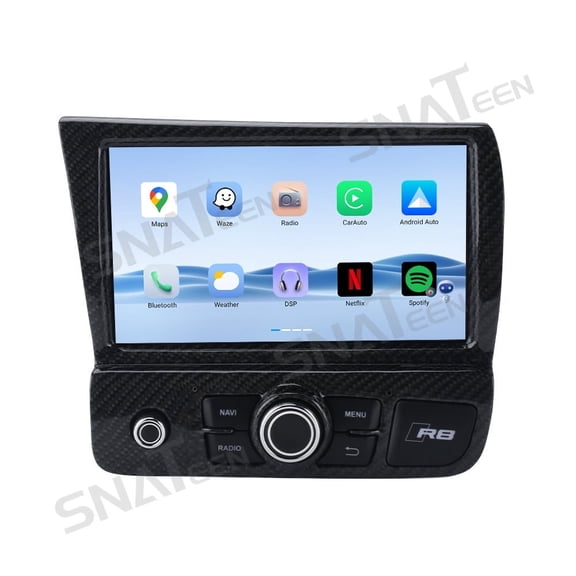 SNATEEN 9 inch Carplay Screen/Radio/Multimedia Player for Audi R8 2007-2015 Universal Car Navigation/GPS Upgrade Headunit Android Display Video 1080P Replace System
