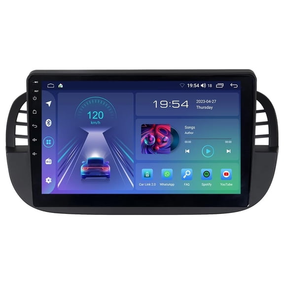 9 inch Carplay Stereo Car in-Dash GPS Navigation Unit for Fiat 500 500C 2007-2015 Black,4 Core 2G+32G Android System Car Radio Receiver Auto,SWC,DSP,1280x720 IPS Touchscreen Multimedia Player