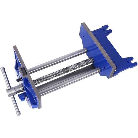 9 inch Cast Iron Quick Release Woodworking Vise for Workbench, Blue, Rapid Action Lever for Fast Adjustments, Steel Screw and Slide Rods