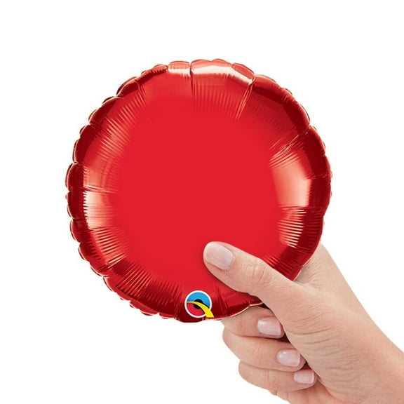 9 inch Circle - Ruby Red (Air-Fill Only) Foil Mylar Balloon - Party Supplies Decorations