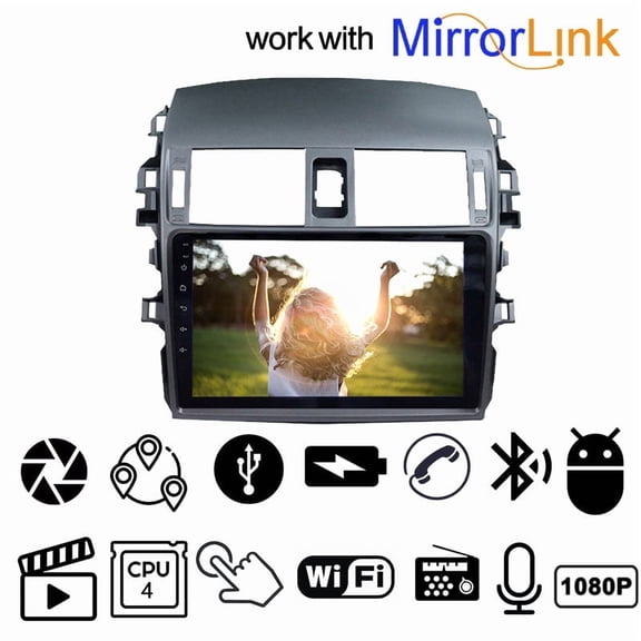 9-inch Corolla big frame 09-13 Android 9.1 (1+16) touch-interconnected Bluetooth GPS car player