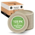 thumbnail image 1 of Ibambo Bamboo Disposable Plates, Compostable Paper Plates, 9-in., 125-Pack, 1 of 9