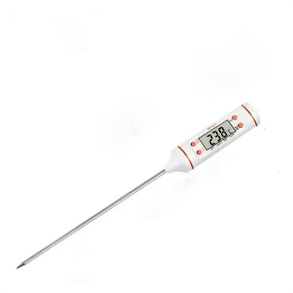 9 inch Electronic Food Thermometer with instant Read Digital Display and Long Probe for Grilling Candy Making and Kitchen Cooking, White
