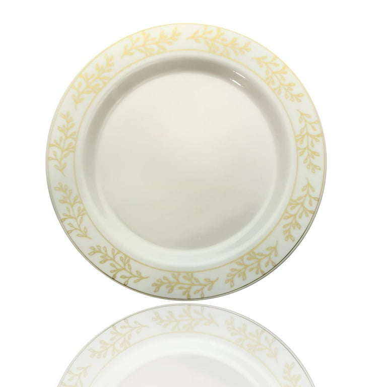 Gold Gorgeous Dinner Plates Dinner Plates In Alabaster White With