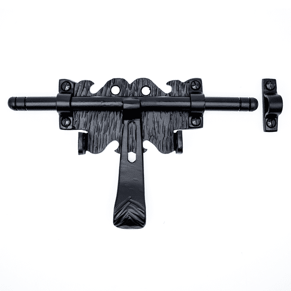 9 inch Forged Iron Decorative Slide Bolt Gate Latch by Borderland Rustic Hardware