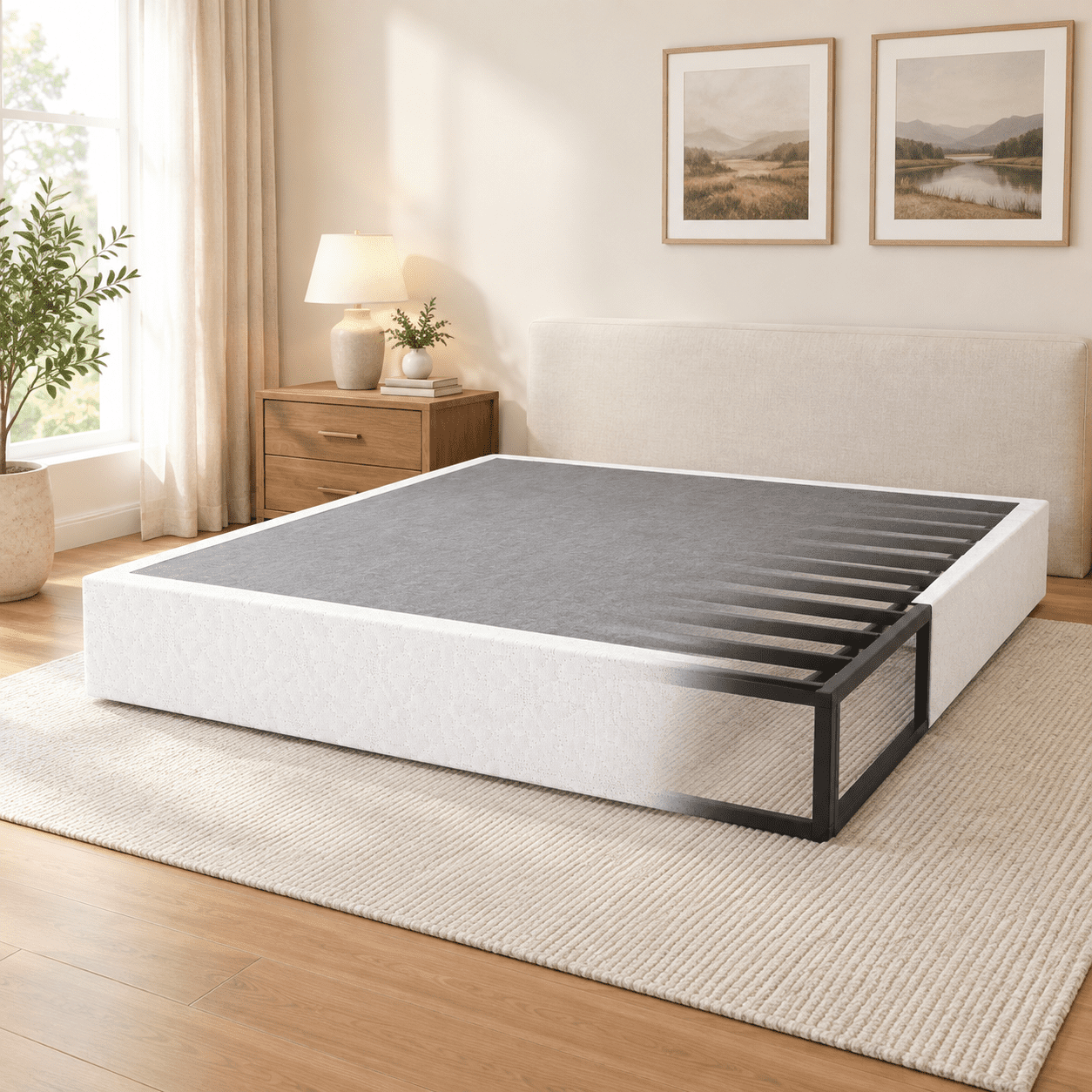 9-inch Height Full Box Spring Strong Metal Frame Mattress Foundation ...