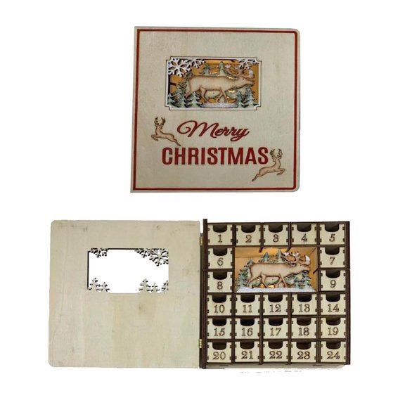 9 inch Merry Christmas Advent Book - tan