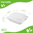 thumbnail image 1 of 9 inch Molded Fiber Hinged Containers | Tree-Less™ Compostable Molded Fiber, 1 of 3