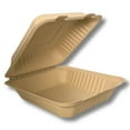 thumbnail image 1 of 9 inch Molded Fiber Hinged Containers | Tree-Less™ Compostable Molded Fiber, 1 of 3