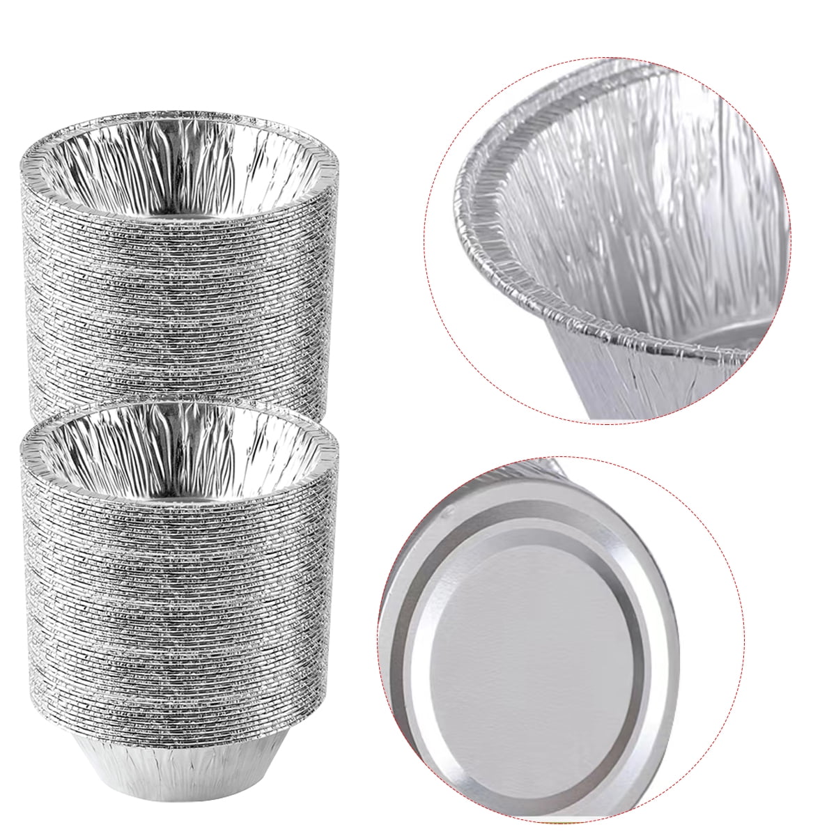 DOBI 5 Pie Pans [50-pack] - HEAVY-DUTY Disposable Aluminum Foil Pie tins,  Individual-Portion-Size Pie Plates