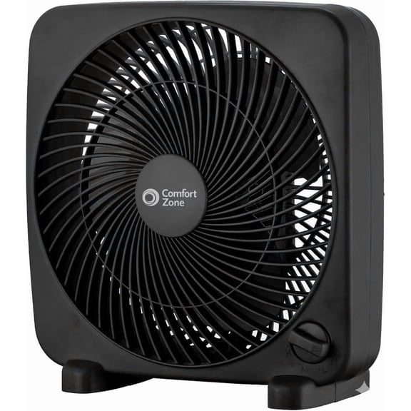 9-inch Portable Box Fan Compact Desktop Cooling with 3-Speeds, Quiet Operation, Built-in Carry Handle & Safety Grill ETL Listed for Home, Office, or Dorm Black