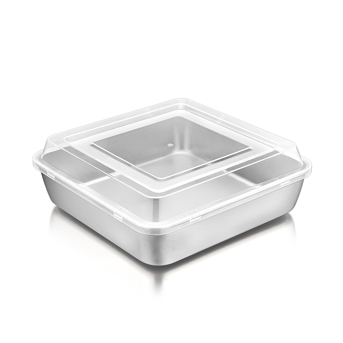 Herogo Baking Pan with Lid, 9 x 12 Inch Stainless Steel Lasagna Pan Deep,  Rectangle Cake Pan with Lid for Brownies Casseroles Cakes, 2 Pans+2 Lids