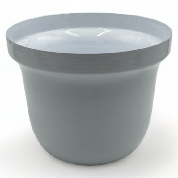 9 inch White Decorative Metal Planter Vase by 90210 Kitchen and Bath