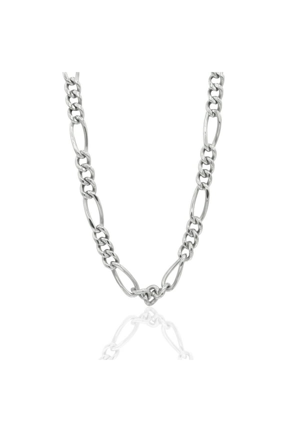 9 mm Figaro Men's Link Chain 20" Necklace Stainless Steel Jewelry for Men