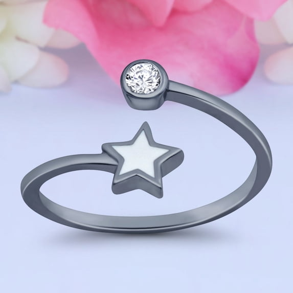 9 mm Star Toe Band Ring 925 Sterling Silver Thin Adjustable Stylish Rings For Women
