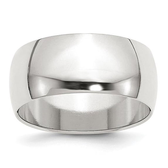 9 mm Sterling Silver Half-Round Band, Polished - Size 4.5