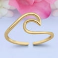 thumbnail image 1 of 9 mm Wave Toe Band Ring 925 Sterling Silver Thin Adjustable Stylish Rings For Women, 1 of 5