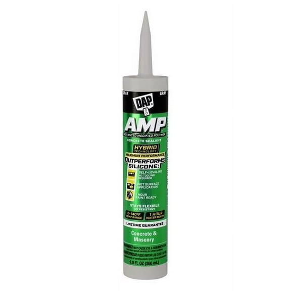 9 oz AMP Gray Polymer Advanced Hybrid Self-Leveling Sealant, Pack of 12