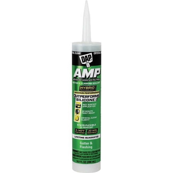 9 oz Advanced Modified Polymer Gutter & Flashing Sealant, Crystal Clear