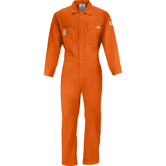 Poclets 9 oz CAT 2 Flame Resistant Cotton Coveralls with 7 Pockets (Orange, 40 ...