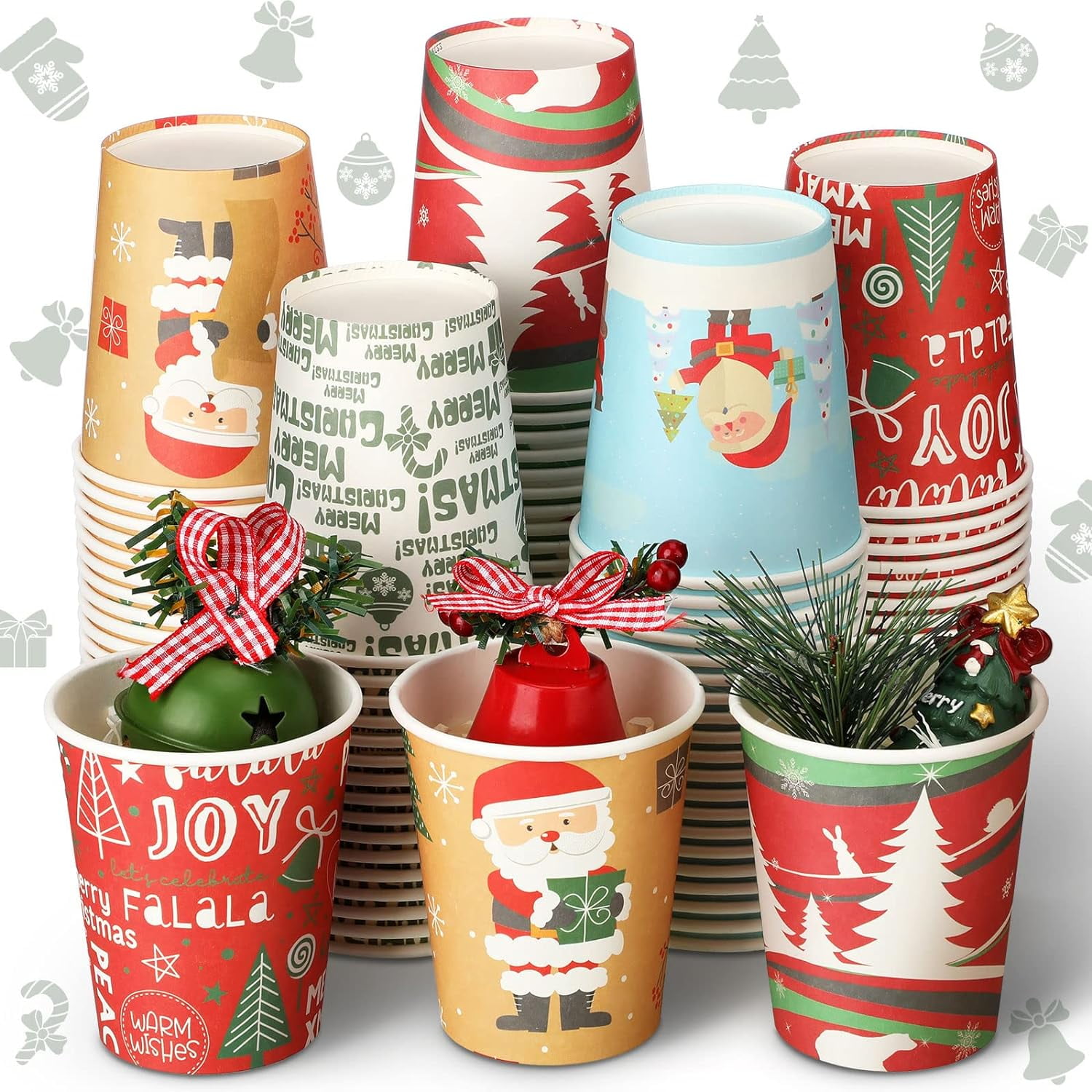 9 oz Christmas Disposable Cups Christmas Paper Cups Hot Chocolate Cocoa Cup Christmas Party