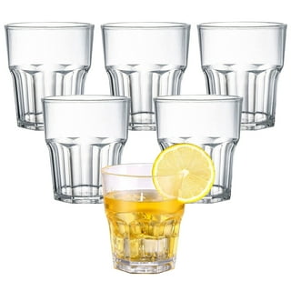 Yellow Faceted Stackable Drinking Glasses Set of 4