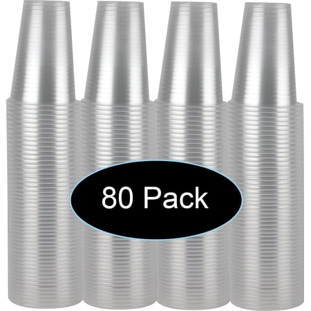 9 oz Clear Plastic Disposable Drinking Cups 80 count