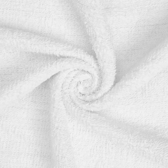 9 oz Cotton Terry Cloth Hypoallergenic 44/45" Fabric By The Yard - White (1 Yard)