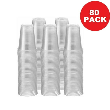 9 oz Disposable Translucent Plastic Cold Cups Flexible and Crack Resistant 80 Pack