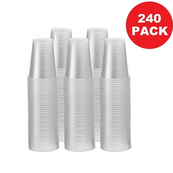 9 oz Disposable Translucent Plastic Cold Cups For All Occasions Flexible and Crack Resistant 240 Pack