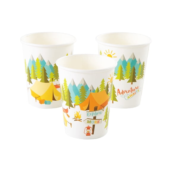 9 oz. Explore More Camp Party Disposable Paper Cups - 8 count